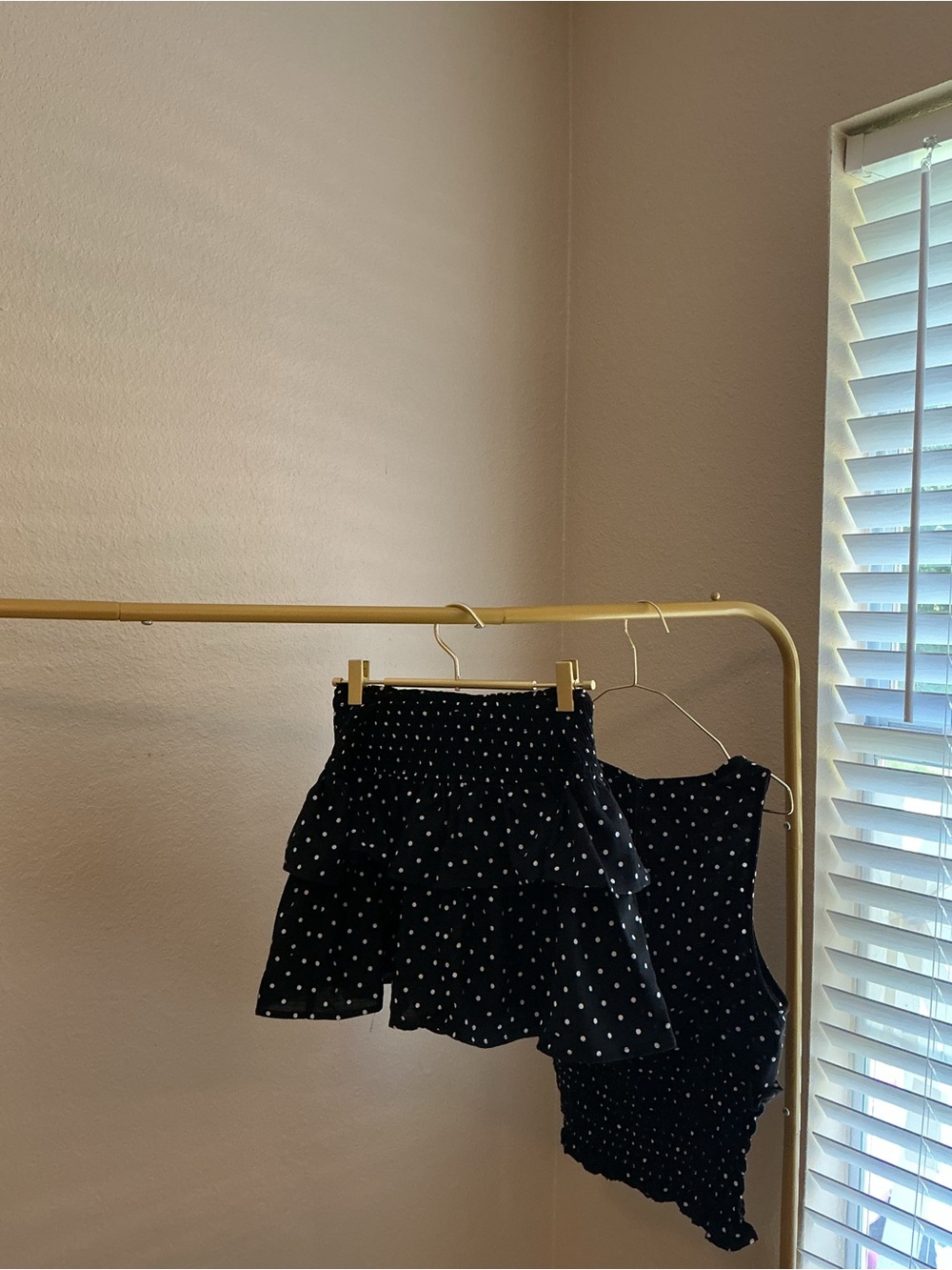 Black Polka Dot Two-Piece Set - Skirt & Top